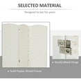 thumbnail image 4 of HOMCOM Room Divider, 3 Panel Folding Privacy Screen, 6FT Tall Portable Wicker Weave Partition Wall Divider for Bedroom, Home Office, White, 4 of 9