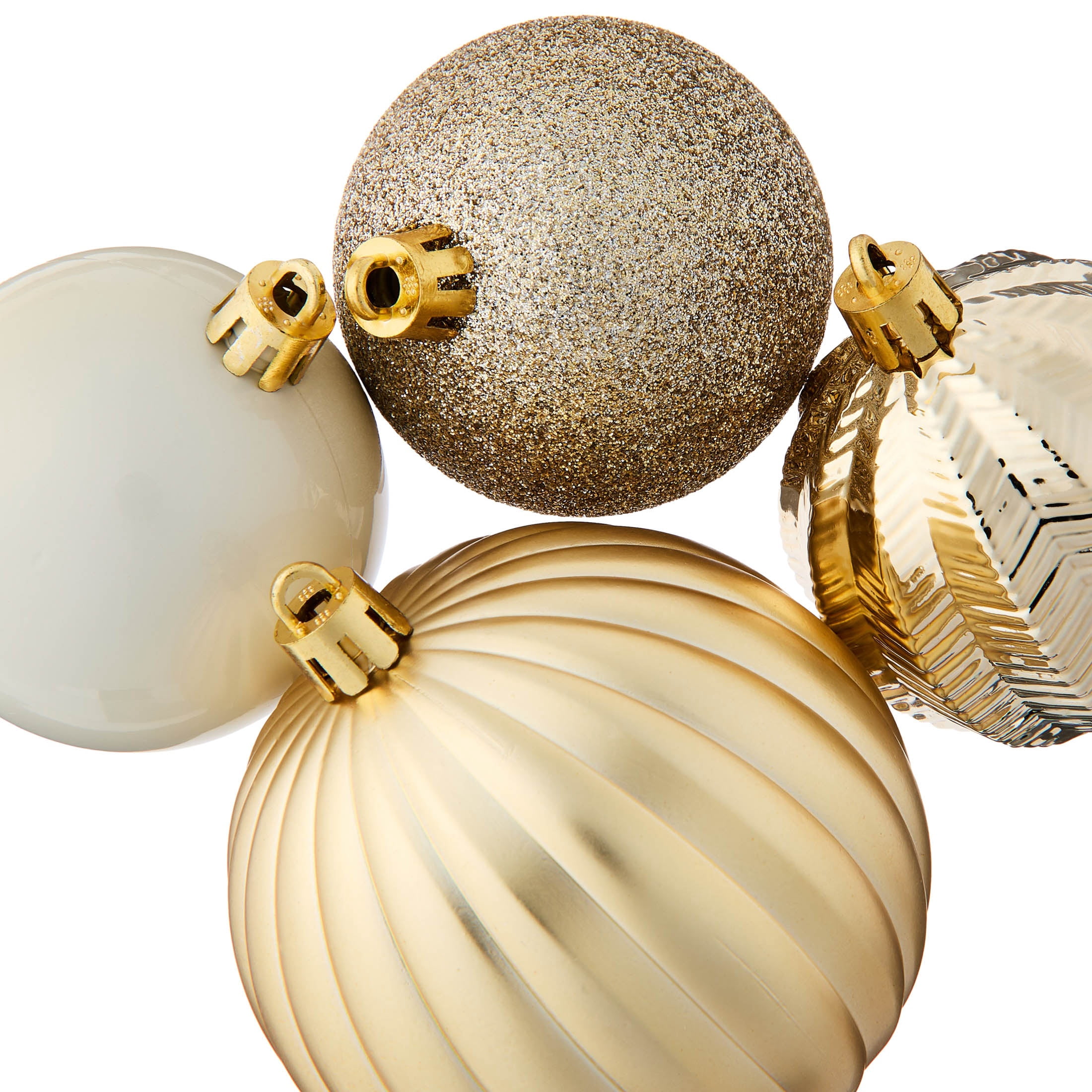 75-Count Champagne Ball Shatterproof Christmas Ornaments, by Holiday Time