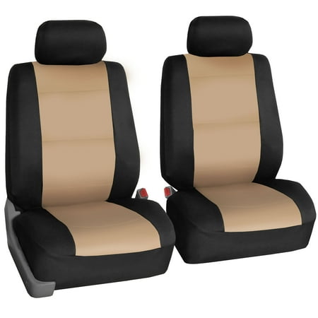 FH Group Neoprene Seat Covers for Sedan, SUV, Truck, Van, Two Front Buckets, Beige