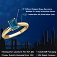thumbnail image 2 of Gem Stone King 10K Yellow Gold London Blue Topaz Engagement Ring for Women | 1.14 Cttw | Emerald Cut 7X5MM | Gemstone November Birthstone | Size 6, 2 of 6