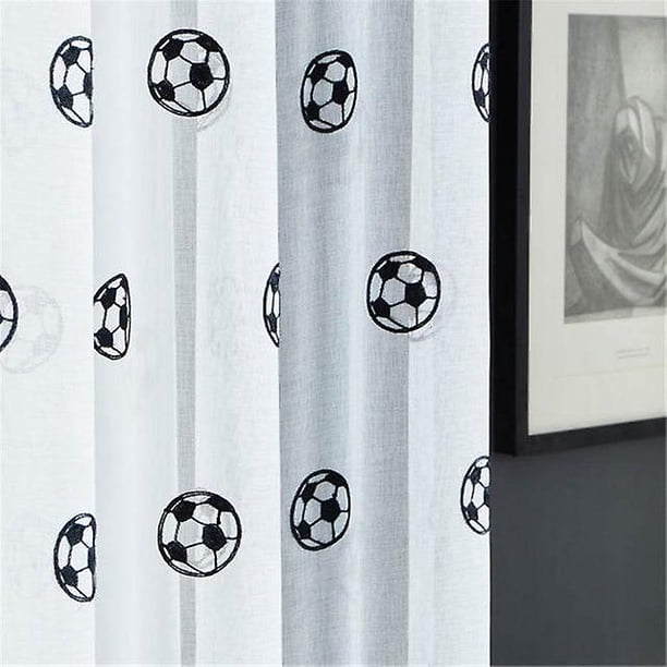 Football Pattern Embroidered Tulle Curtains For's Room zhangyuxiang LED