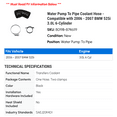 thumbnail image 2 of Water Pump To Line Coolant Hose - Compatible with 2006 - 2007 BMW 525i 3.0L 6-Cylinder, 2 of 2