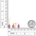 thumbnail image 2 of Gem Stone King 18K Yellow Gold Plated Silver Pendant and Earrings Jewelry Set Pink Moissanite Created Sapphire (6.15 Cttw), 2 of 4