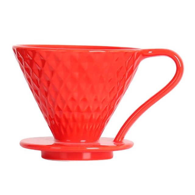 Taza de filtro de café, filtro de café con asa, cafetera de sabor fuerte, filtros de café de cono para trabajo en interiores y exteriores, rojo pequeño Soledad Gotero de café