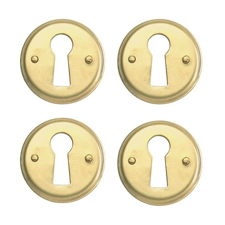 - Round Keyhole Cover Bright Brass Escutcheon Tarnish Resistant 1 in. diameter Set of 4