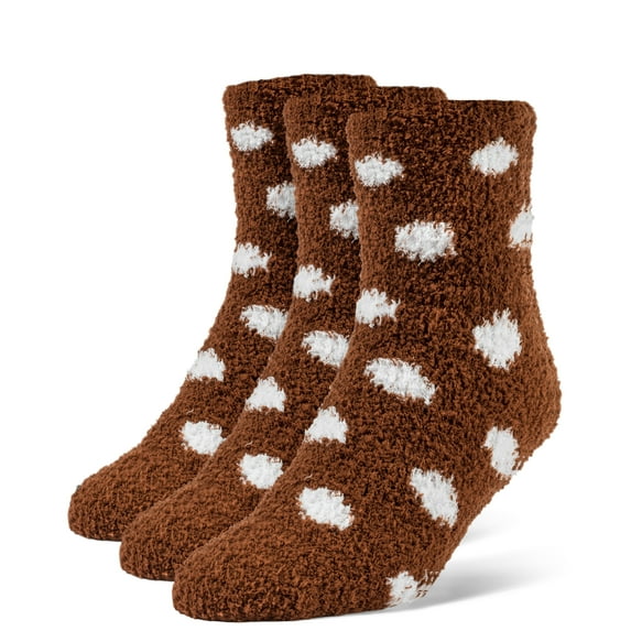 Galiva Women's Dotted Fuzzy Quarter Cozy Socks - 3 Pairs