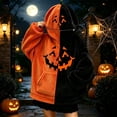 thumbnail image 6 of FUZHIQ Mens Womens Halloween Pumpkin Blanket Hoodie Oversized Sweatshirt with Face Mask Jack O Lantern for Cosplay Holiday Party, S-XXXL, 6 of 7