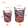 thumbnail image 3 of Circular Hamper Single Layer Laundry Basket Storage Basket Waterproof Single Layer Fabric With Handle Pe Support Strip Mediumvioletred Marble_3 Small, 3 of 8