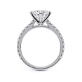 thumbnail image 2 of Eterna Jewel 14K White Gold Plated Side Stone Engagement Ring - 1.24 Ct Round Brilliant Lab-Created Simulated Diamond - Classic Pave Set Wedding Ring for Her- Perfect Gift for Proposal & Anniversary, 2 of 3