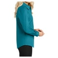 thumbnail image 3 of Womens Long Sleeve Easy Care Cotton/Polyester Shirt Teal Green XS, 3 of 6