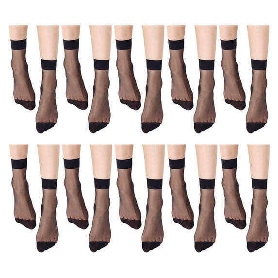 Linyer 10 Pairs Socks Ultrathin Lightweight Not Easy to Break Wear-resistant Breathable Invisible Socks for Summer Black