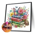 thumbnail image 3 of 5D DIY Taladro Parcial en Forma Especial Libros Flores 30x30cm, 3 of 7
