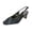 Black, variant on Abagail Women's Wide Width Pleated Upper Crystals Closed Toe Slingback GOLD 9