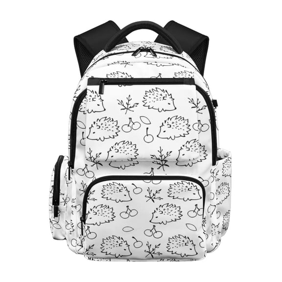 FUIALDOLG Cartoon Hedgehog Kids Backpack with Waterproof Durable Book Bag, Multi-Pocket 17 Inch School Backpack for Back to School Elementary School Travel