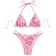 thumbnail image 3 of WILLBEST Traje de Baño de Dos Piezas Para Mujer, Traje de Baño Bohemio Floral de Dos Piezas, Conjunto de Bikini Hipster Con Sujetador Triangular Sin Espalda y Recortes, 3 of 4