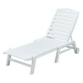 thumbnail image 3 of POLYWOOD Nautical Stackable Wheeled Chaise, 3 of 7