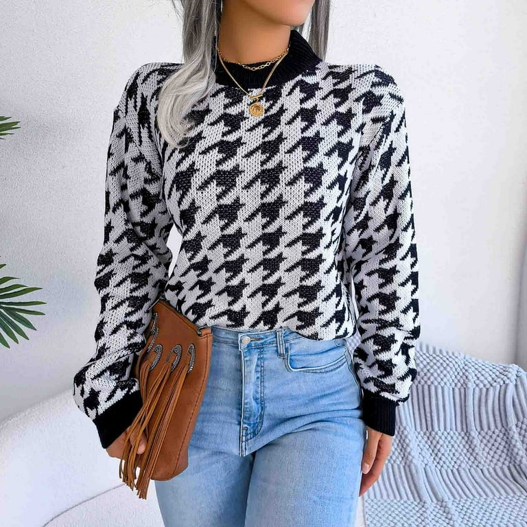 Houndstooth shop sweater women's