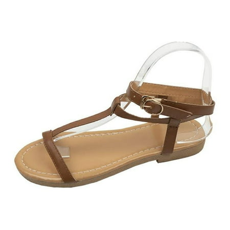 

TAIAOJING Women s Sandals Sandals Shoes Flat Heel Buckle Strap Sandals Summer Shoes For Zapato