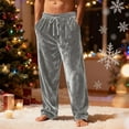 thumbnail image 2 of Hearthz Velour Men's Pajama Pants Wide Leg Drawstring Pajama Pants Men with Pocket Winter Warm Sleeping Pants for Men, 2 of 9