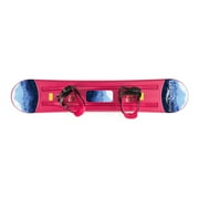 Lucky Bums 120cm Youth Kids Plastic Snowboard w/ Adjustable Bindings, Pink