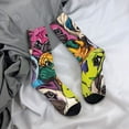 thumbnail image 5 of Hirioo Colorful Pug Pattern Adult Middle Tube Socks Breathable Sock Non-Pilling,Contrasting Color Design, 5 of 6