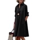 thumbnail image 1 of Vestido Zhyaj con botones, manga larga, lunares negros, talla grande, 1 of 6