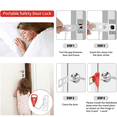 thumbnail image 7 of Portable Door Lock 2Pack Extra Lock for Additional Privacy and Safety in Home,Hotel and Apartment,Prevent Unauthorized Entry,Protect Family Security in Traveling,Home,Bedroom,Hotel,Apartment,AirBNB, 7 of 7