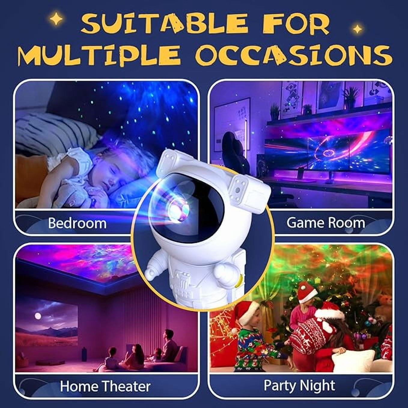 Astronaut Galaxy Projector - Galaxy Projector with Timer and Remote, Robot Night Light for Kids Room Decor, Birthdays, Valentine's Day Gift