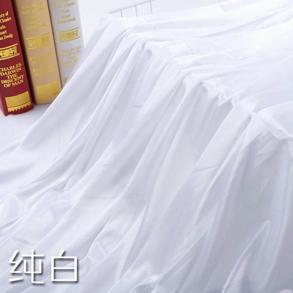 Xiao Hua white satin fabric 39.37 × 61.02 inches, 1 piece, wedding background fabric, shiny satin fabric for sewing, dress sewing material, craft silk fabric for DIY projects