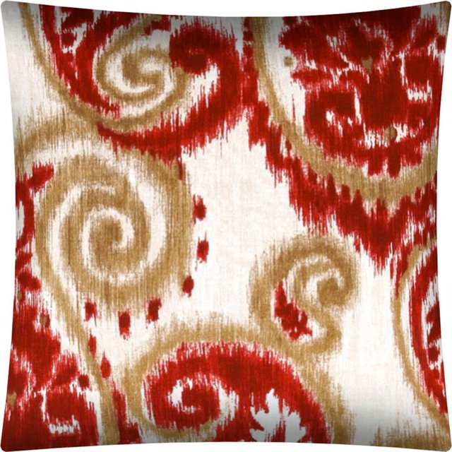 Joita Madalena Tourbillon Intérieur/extérieur à Fermeture Éclair Housse de Coussin - Tissu de Polyester Rouge
