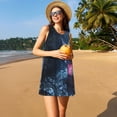 thumbnail image 3 of Balery Heart Axolotl Vestidos de verano para mujer con estampado: vestido holgado sin mangas, vestido playero informal y cómodo para días calurosos., 3 of 7
