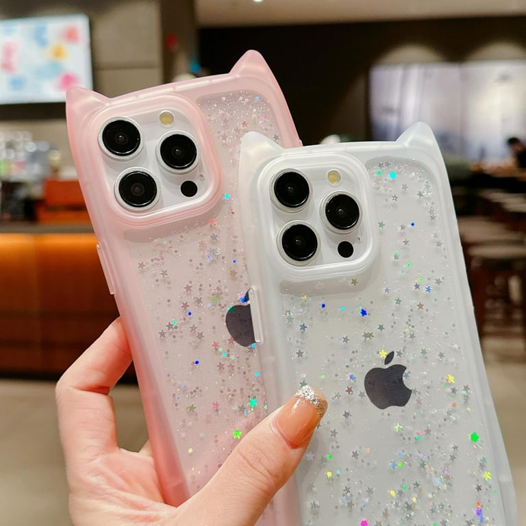for iPhone 15 Plus/14 Plus Case 6.7" Bling Glitter Sparkle Shiny Star Clear Transparent Cute Kawaii 3D Cat Ear Soft Silicone Shockproof Protective Arc Edge Phone Cover for Women(Black) - Walmart.com for iPhone 15 Plus/14 Plus Case 6.7" Bling Glitter Sparkle Shiny Star Clear Transparent Cute Kawaii 3D Cat Ear Soft Silicone Shockproof Protective Arc Edge Phone Cover for Women(Black) - Walmart.com