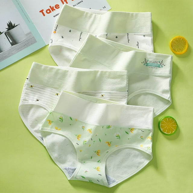 Bragas de talla grande de M-5XL para mujer, ropa interior adelgazante de cintura alta de algodón, sin costuras, lencería transpirable para mujer, 4 Uds. Tan Jianjun unisex