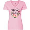 thumbnail image 3 of Inktastic Blessed to Be a Grandma with Flowers Women's V-Neck T-Shirt, 3 of 5