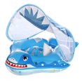 thumbnail image 1 of Flotador de natación para bebé, tiburón de dibujos animados, flotador inflable para piscina de bebé, anillo con dosel de protección solar extraíble, correas para bebé, 1 of 8