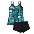 thumbnail image 2 of Traje de baño de 2 piezas para mujer, trajes de baño para mujer, traje de baño de dos piezas con estampado y lazo para mujer de tallas grandes, shorts de baño para mujer, 2 of 4