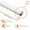 thumbnail image 2 of F30T12 45W 36 Inch T12 Fluorescent Light Bulb | 4100K Cool White Medium Bi-Pin Base | 2850 Lumens 60 CRI 9000 Life Hours | Instant/Programmed Start | 30 Pack by GoodBulb, 2 of 6