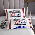 thumbnail image 3 of Erosebridal Rugby Coverlet Set King for Boys,Stripes Sport Bedding Set,Football Gaming Decor,3-Piece, 3 of 5