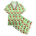 thumbnail image 4 of Luvoko Child Children DIY Anniversary Print Pajama Set Short Sleeve Button Up Top And Shorts, 4 of 5