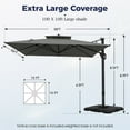 thumbnail image 7 of Alpha Joy 10x10ft Outdoor Patio Large Square Cantilever Double Umbrella with 360°Rotation, Charcoal Gray, 7 of 7