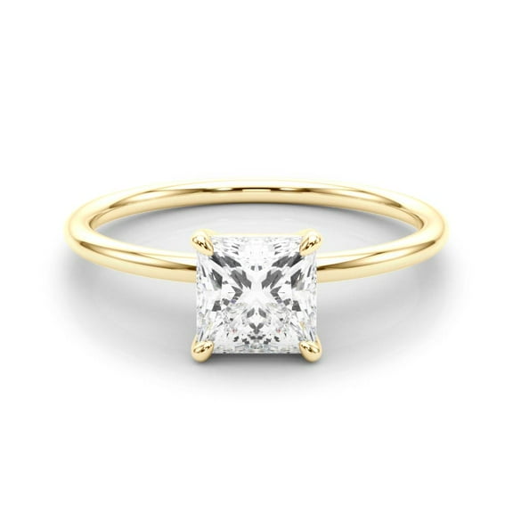 1.65 ct. Lab Grown Princess Cut Diamond with a 14K Yellow Gold Solitaire Setting
