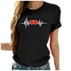 thumbnail image 2 of ICHUANYI Clearance Fashion Women Casua Printing Pullover Short Sleeve T-Shirt Tops Blouse(Black, XL) ICHUANYI WER2023081013813, 2 of 4