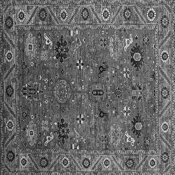 Ahgly Company Indoor Square Oriental Gray Traditional Area Rugs, 8' Square