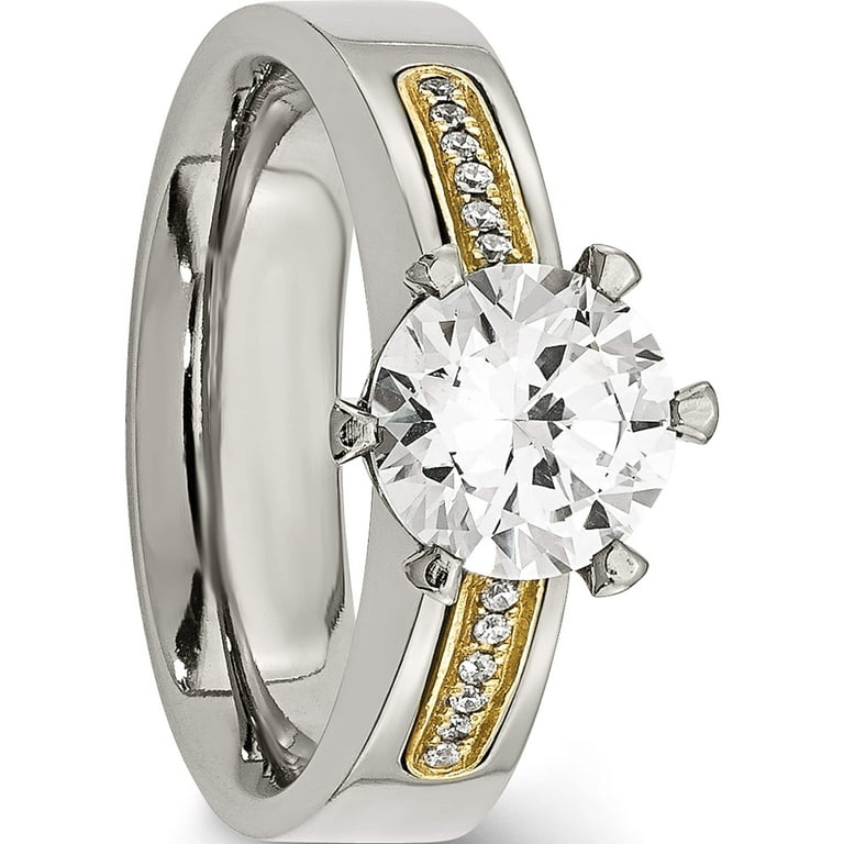 Titanium/14K Two-Tone Titanium Polished With 14K Inlay Titanium/14K Two-Tone Titanium Polished With 14K Inlay