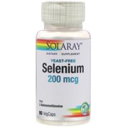 Solaray Selenium 200, Yeast-Free 200mcg Healthy Immune, Thyroid Function, Antio, Pack of 2