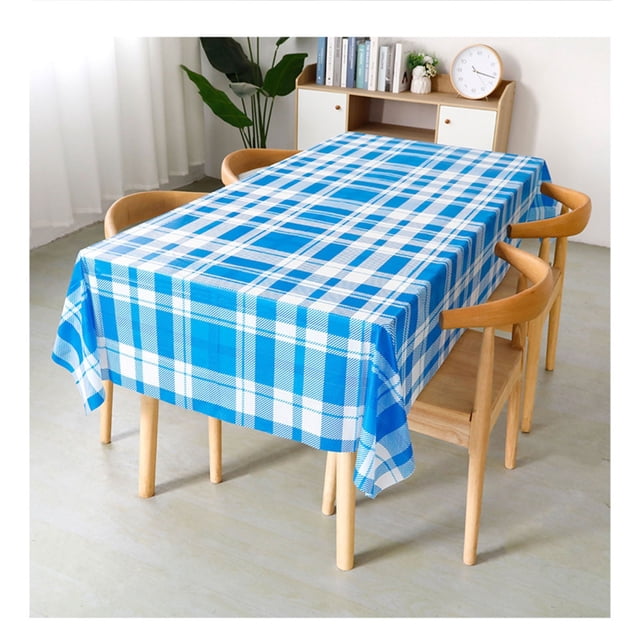 Mantel Desechable de Plástico Grueso con Estampado a Cuadros, Impermeable, para Fiestas, 3 Colores Opcionales, 54 X 108 Pulgadas
