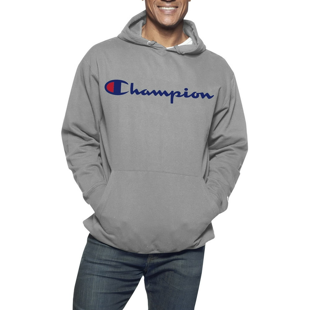 Champion Champion Men S Big And Tall Powerblend Fleece Graphic Script Logo Pullover Hoodie Up