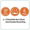 thumbnail image 3 of Pen + Gear 3-Ring Durable View Binder, 2 inch Binder Ring Type, Slant D-Ring, White, 6 Pack, 3 of 10
