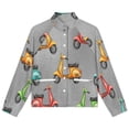 thumbnail image 4 of Jackets for Women Winter Coat Jackets Flannel Stand Collar Jacket(Colorful Scooters Pattern Background,Size:S-4XL), 4 of 7