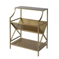 Butler Specialty Company Franklin 24" W Rectangular Iron 2 Tier Bookshelf-Gold